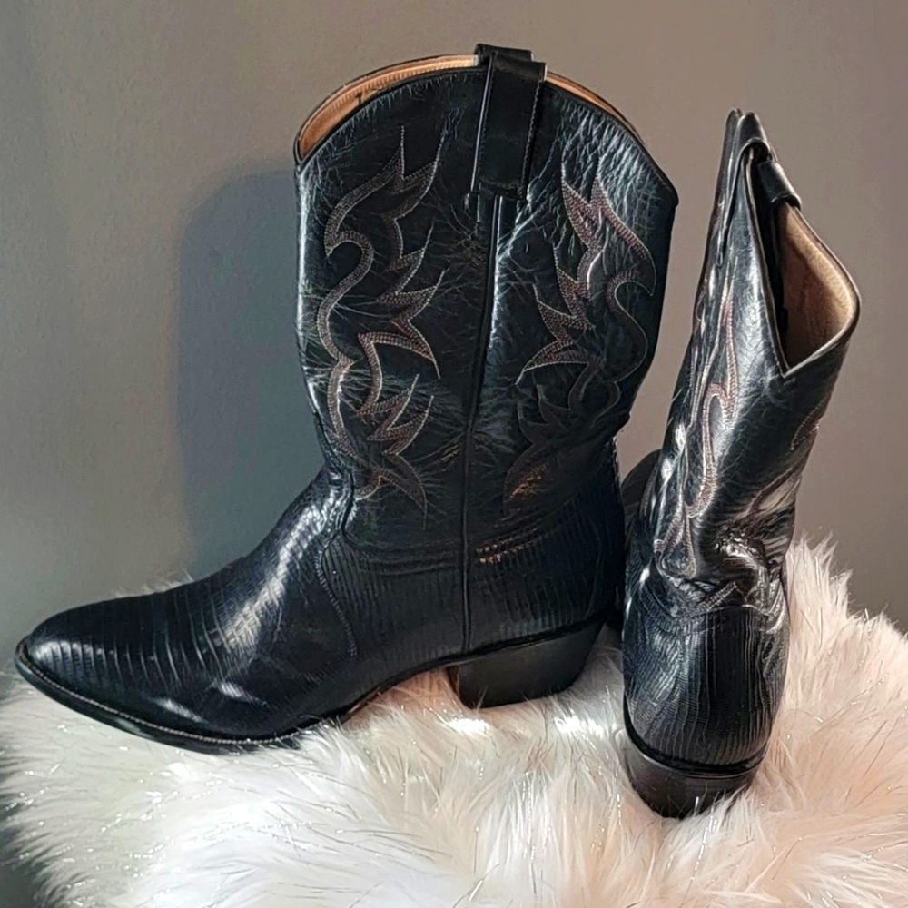 Genuine Lizard Cowboy Boots - Picture 11 of 12